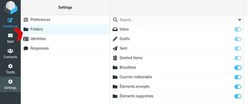 Check folders to subscribe