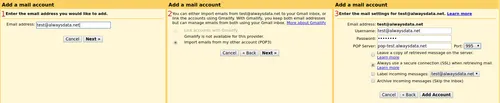 Gmail: create a POP account">}}