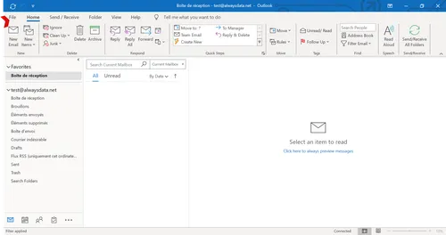 Outlook: e-mail interface