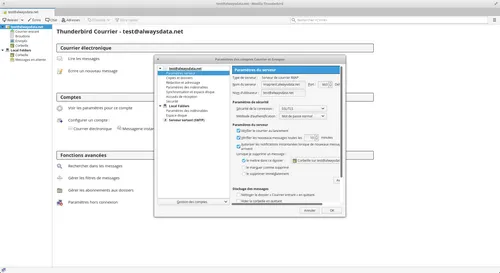 Thunderbird : paramètres serveur entrant